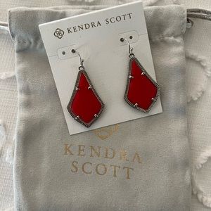 Kendra Scott Red and Silver earrings.